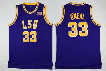 Maillot De Basket NCAA Louisiana State University Shaquille O'Neal 33 Violet